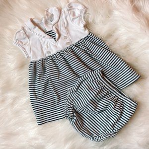 0-3M Baby Girl Sailor Kissy Kissy Outfit